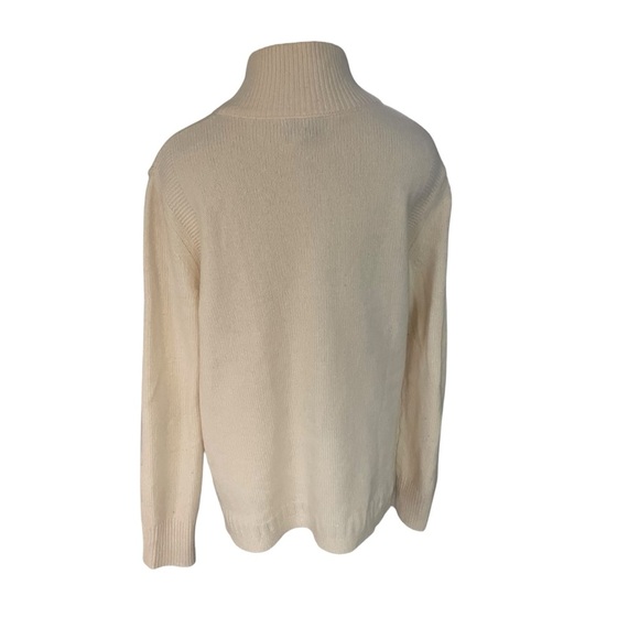 Burberry 100% Wool Cream Turtleneck Sweater Luxurious Knit Women Size M - Picture 4 of 11